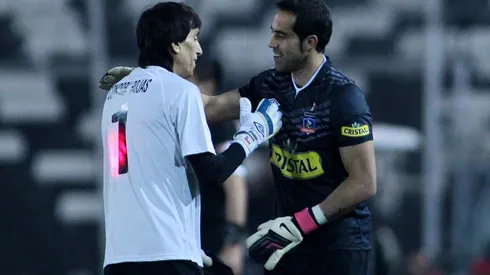 Rojas con Bravo en su partido de homenaje.