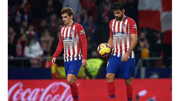 Costa y Griezmann hicieron dupla ofensiva en el Atlético de Madrid.