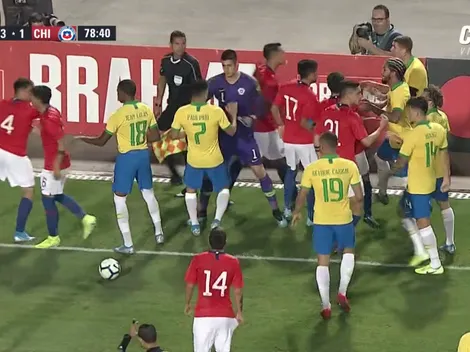 Batalla campal: chilenos y brasileños se agarran a combos en Pacaembú