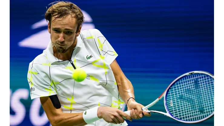 Medvédev en su triunfo ante Dimitrov.