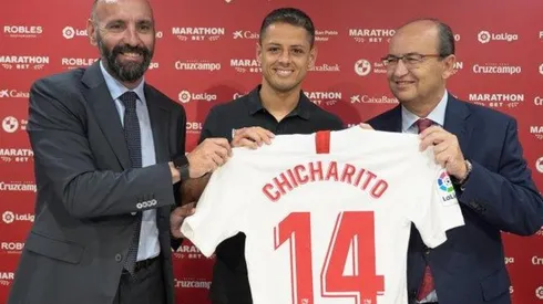 Chicharito Hernández es oficializado como refuerzo del Sevilla (Foto: Twitter Sevilla)