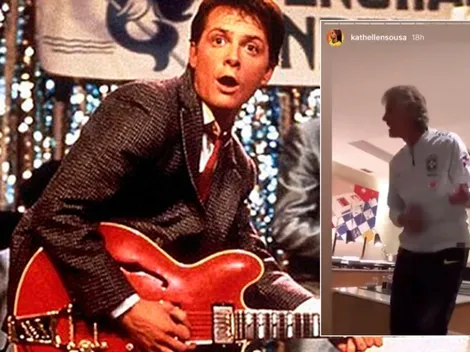 DT de Brasil femenino se luce en su bautizo imitando a Marty McFly