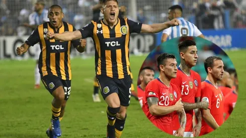 Gil celebra un gol en Rosario Central.
