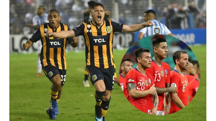 Gil celebra un gol en Rosario Central.