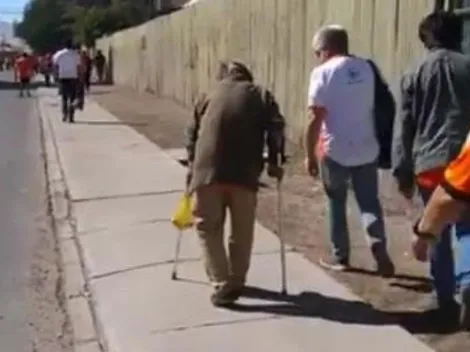 Cobreloa busca a abuelito que llegó al estadio con muletas