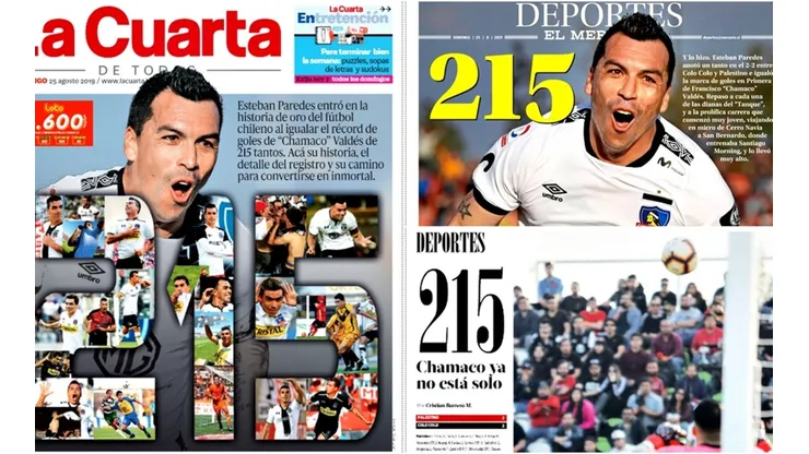 Paredes y su récord están en todas las portadas de la prensa chilena