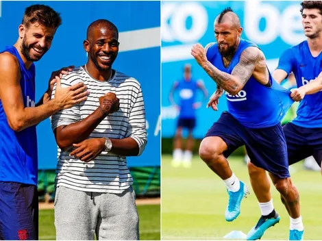 Chris Paul visita al Barcelona y Vidal se exhibe a punto para el debut