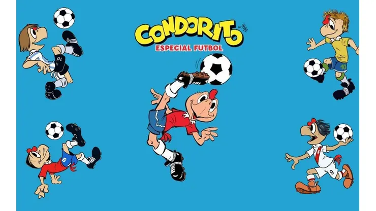 Condorito cumple 70 años, varios jugando a la pelota.