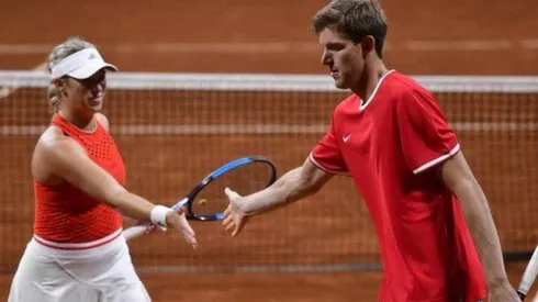 Jarry y Guarachi aseguran medalla este sábado en el dobles mixtos.