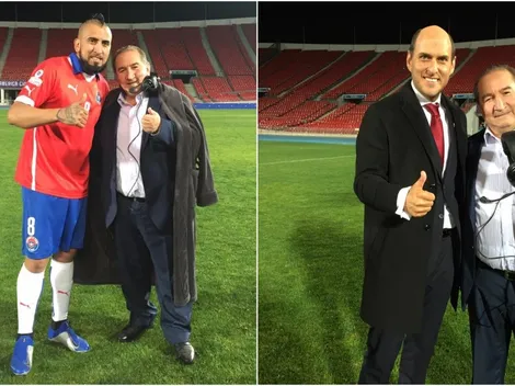 Jadue, Vidal y Ernesto Díaz celebran la Copa América al término de la grabación de la serie