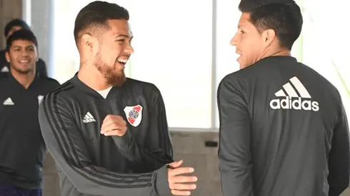 Paulo Díaz se mostró sonriente en su primera práctica en el River Plate