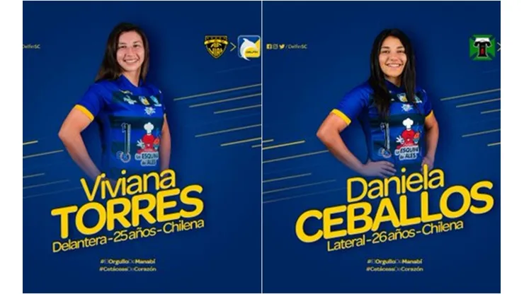 Futbolistas chilenas llegan a Delfín SC