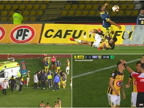 Dramático: jugador sale en ambulancia con fractura y recién ahí le cobran penal