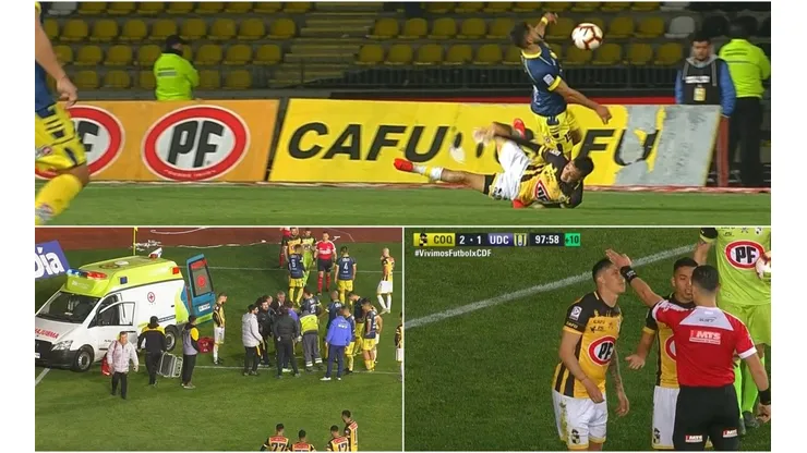La imagen que muestra el tobillo pie derecho de Luis Riveros alcanzado por la humanidad de Sebastián Cabrera