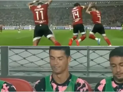 Cristiano Ronaldo reacciona mal al ver su imitación en una celebración