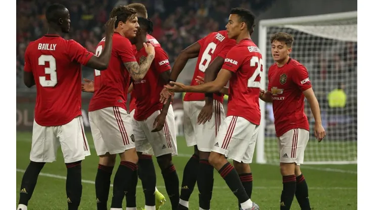 La nueva camiseta del United en cancha.