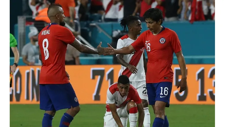 Mati en su última aparición con la Roja.