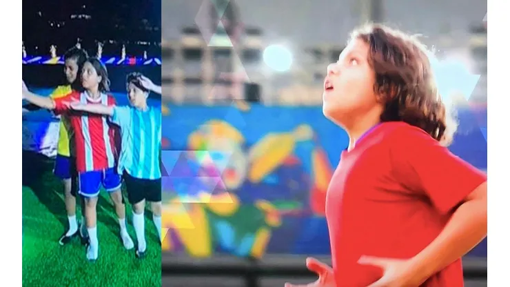 El niño de Chile por fin utilizó una camiseta completamente roja (Foto: Transmisión oficial)