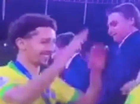 Marquinhos evita saludar a Jair Bolsonaro en premiación de Copa América