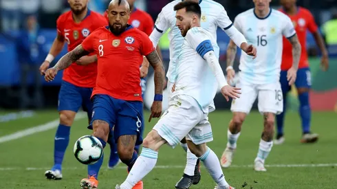 Messi ante Chile en Brasil 2019.