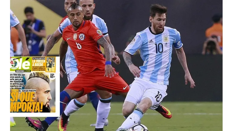 Vidal en la final de la Copa Centenario.