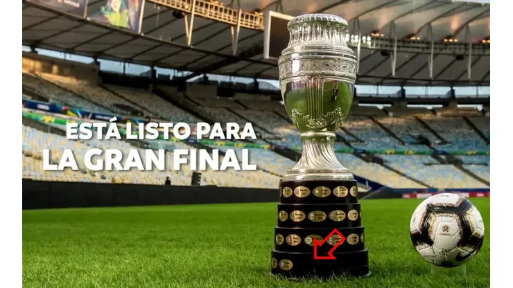 El trofeo de la Copa América en el video promocional no tiene la placa "Chile 2016"
