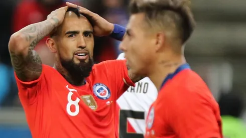 Vidal en la derrota de Chile ante Perú.