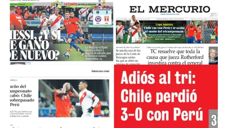 Chile cayó ante Perú y se despidió de la posibilidad de lograr el tri