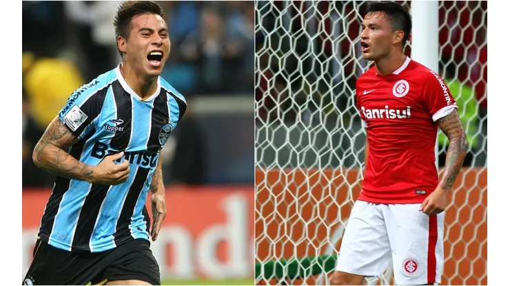 Eduardo Vargas y Charles Aránguiz felices en Porto Alegre