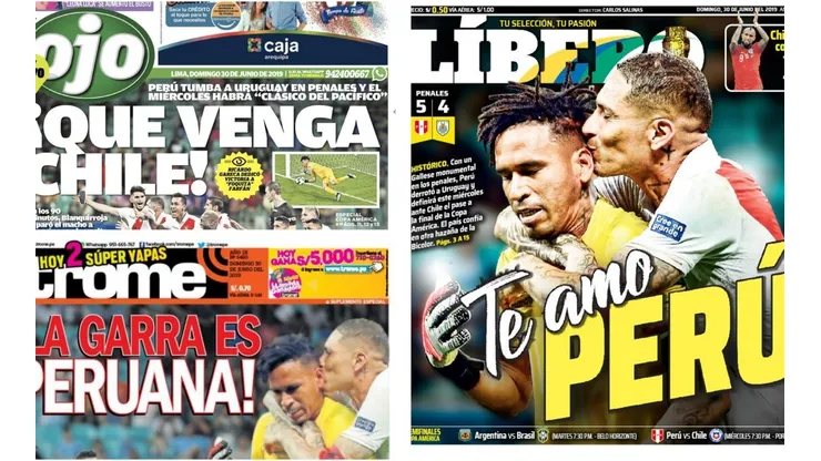 Las portadas de la prensa peruana ya anuncian el choque ante Chile