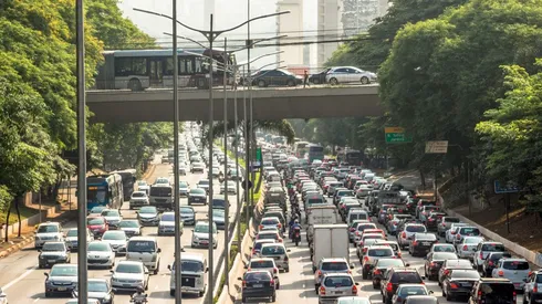 El tráfico es todo un lío en Sao Paulo