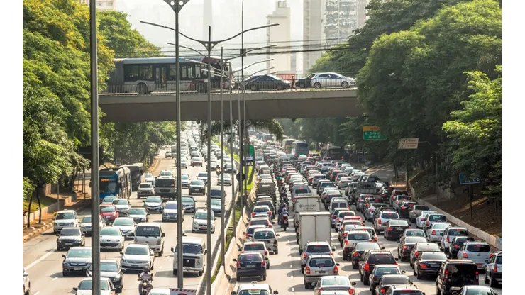 El tráfico es todo un lío en Sao Paulo