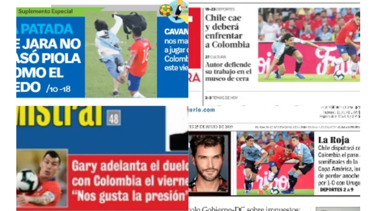 Los principales medios impresos informaron la caída de Chile ante Uruguay