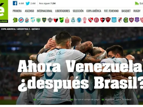 Prensa argentina se agranda y quiere a Brasil en las semis de Copa América