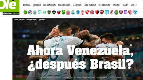 Prensa argentina se agranda y quiere a Brasil en las semis de Copa América