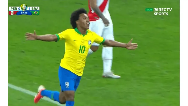 Willian hizo el quinto de Brasil sobre Perú