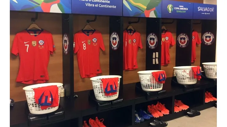 El camarín de Chile en el Arena Fonte Nova.