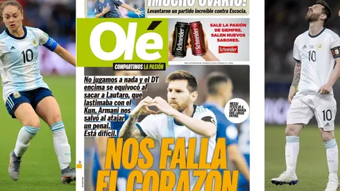 Olé hizo un contrapunto entre damas y varones en su portada