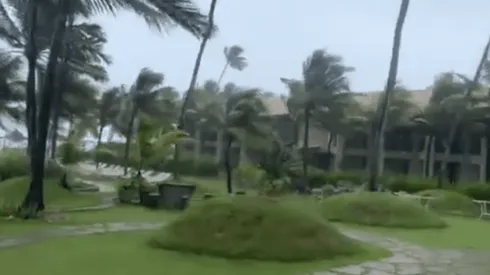Una fuerte tormenta se dejó caer sobre la Roja