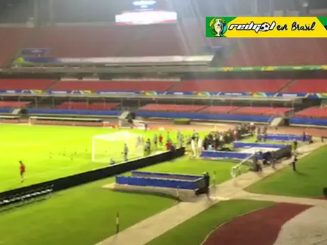 Japón reconoce la cancha del Estadio Morumbí