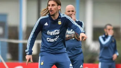 Sebastián Beccacece y Jorge Sampaoli durante el Mundial de Rusia 2018 (Foto: Getty Images)