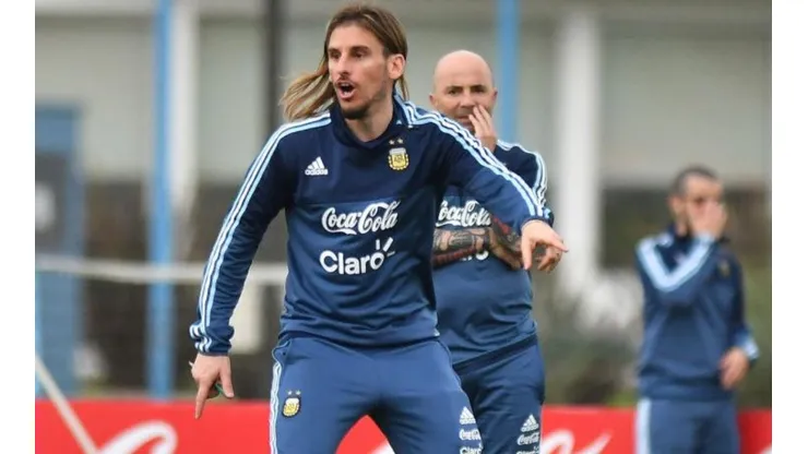Sebastián Beccacece y Jorge Sampaoli durante el Mundial de Rusia 2018 (Foto: Getty Images)