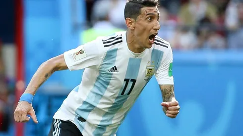 Di María celebra el gol en la Copa del Mundo