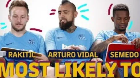 Rakitic, Vidal y Semedo pasaron un grato momento con locas preguntas