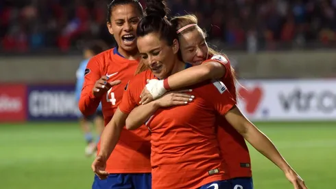 María José Rojas celebra su gol a Uruguay en la Copa América (Foto: Agencia Uno)