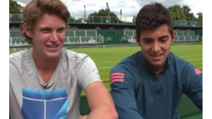 Jarry y Garín entrenando para Wimbledon