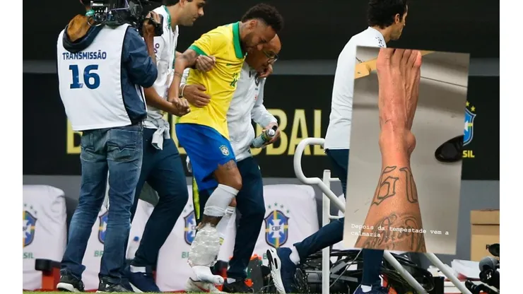 Neymar comparte su tobillo.