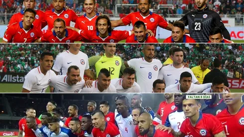 Las formaciones de Chile antes de las tres últimas Copas América