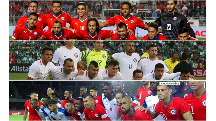 Las formaciones de Chile antes de las tres últimas Copas América