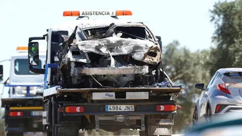 Así quedó el Mercedes Bravus de La Perla Reyes después del accidente